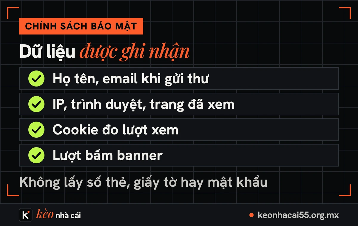 Bốn loại dữ liệu được ghi nhận theo chính sách bảo mật