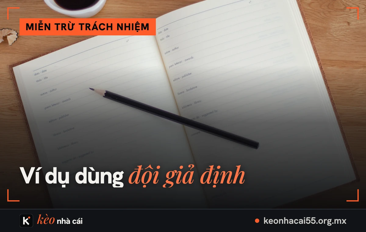 Sổ ghi chép và tách cà phê, ví dụ minh hoạ trong miễn trừ trách nhiệm